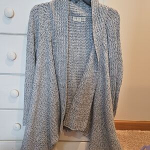 Pink Rose Heather Gray Open-Front Cardigan